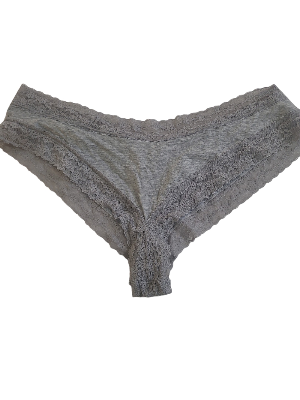 Vintage Victoria's Secret Gray Lace-Trim Cheeky Panty XLarge